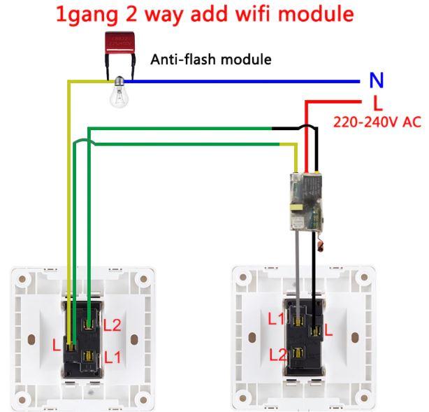 Ewelink wifi module for traditional 2-WAY switches (No Neutral Required)